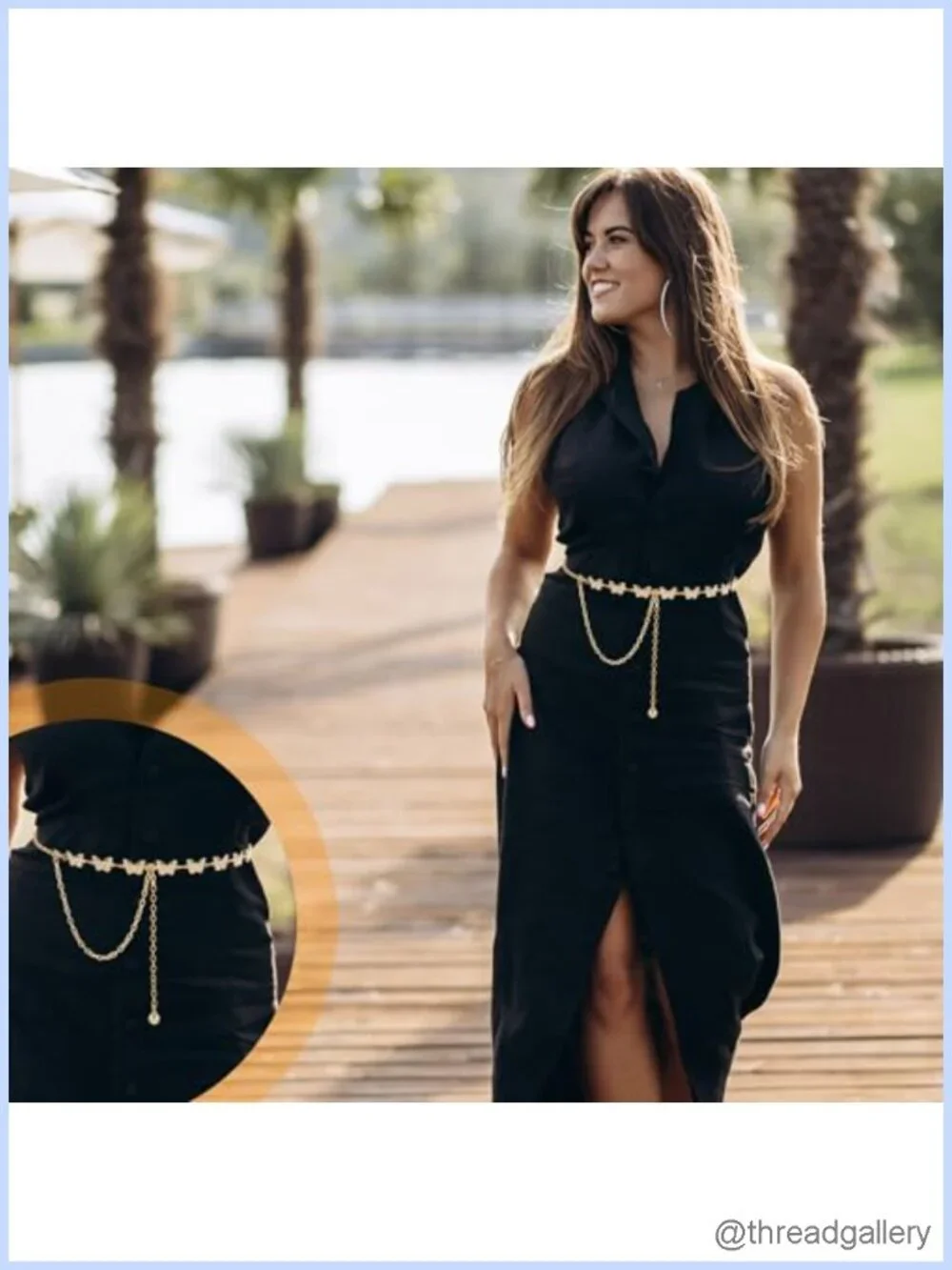 Rhinestone Butterfly Waist Chain Belt Adjustable for Dresses